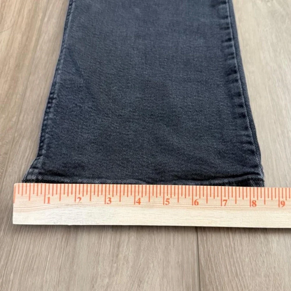 Levis Super Low Boot Dark Wash Distressed Jeans Mens 34x32 Grey Black